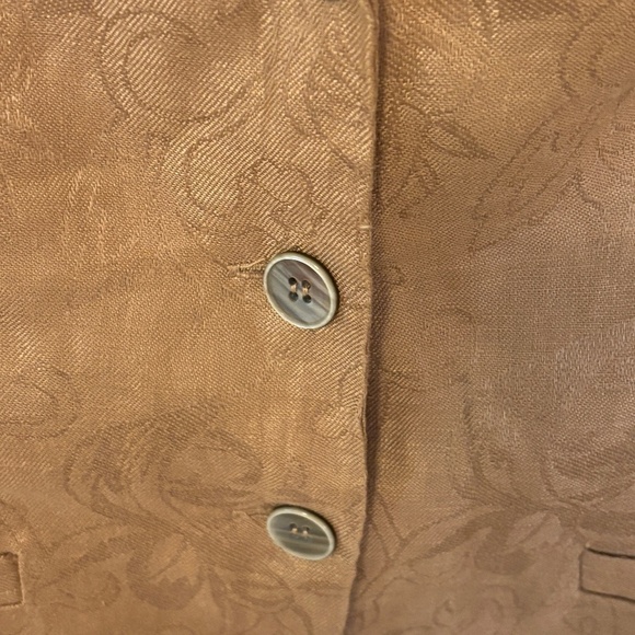 Vintage Anne Klein 100% linen Brown Blazer SZ Large - Picture 12 of 12